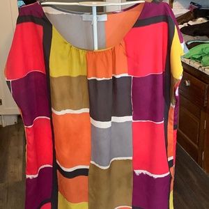 LOFT Multicolor Colorblock Sleeveless Blouse